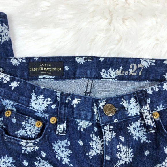 J. Crew Cropped Matchstick Jean Indigo Floral - Picture 2 of 4